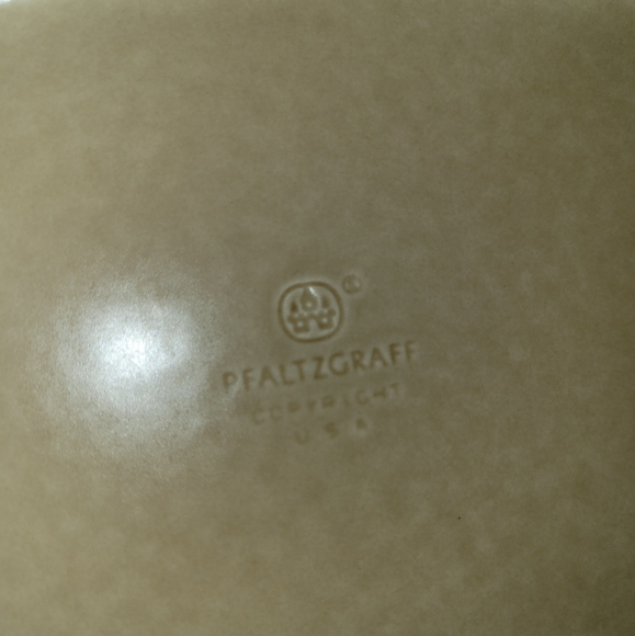 Pfaltzgraff Folk Art Brown 14 inch Oval Serving Platter Tan & Blue Floral Patten - Picture 3 of 3